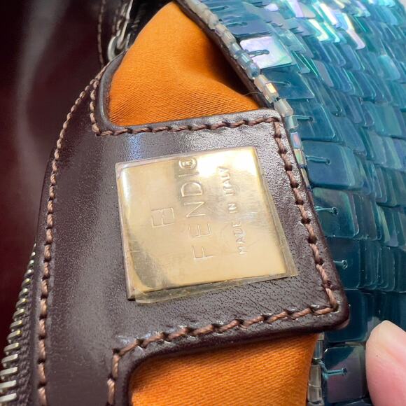 Vintage Fendi Blue Sequin Baguette - Picture 2 of 9